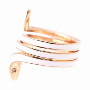 新品同様 ダミアーニ エデン K18PG ホワイトセラミック 2Pダイヤ リング 指輪 ピンクゴールド ダイヤモンド 12号 1901【中古】Damiani ジュエリー レディース