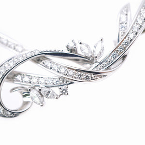 新品同様 ミキモト パール12.5mm ダイヤモンド2.21ct K18WG ブローチ ホワイトゴールド 真珠 ダイヤ ジュエリー1902【中古】MIKIMOTO アクセサリー