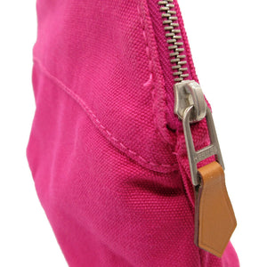 美品 エルメス ボリードポーチ 20 PM キャンバス ピンク ポーチ 1919【中古】HERMES