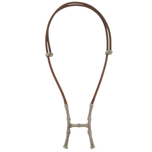 エルメス バンブー ホルター ネックレス チョーカー ヴィンテージ レザー ブラウン 2020【中古】HERMES