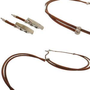 エルメス バンブー ホルター ネックレス チョーカー ヴィンテージ レザー ブラウン 2020【中古】HERMES