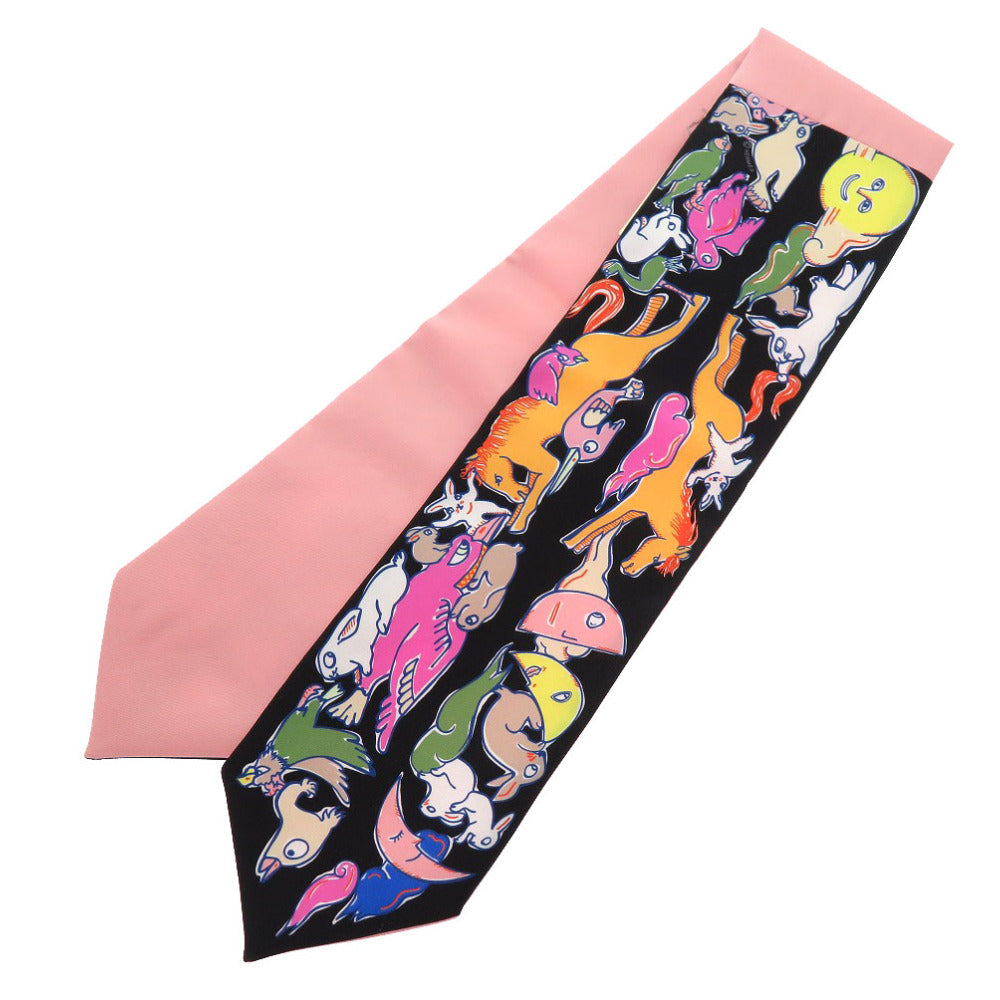 未使用 エルメス ツイリー ツイルアップ MILLE ET UN LAPINS スカーフ シルク ブラック 2027【中古】HERMES