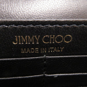 美品 ジミーチュウ チェーンウォレット ベロア ブラック 長財布 黒 2030【中古】JIMMY CHOO