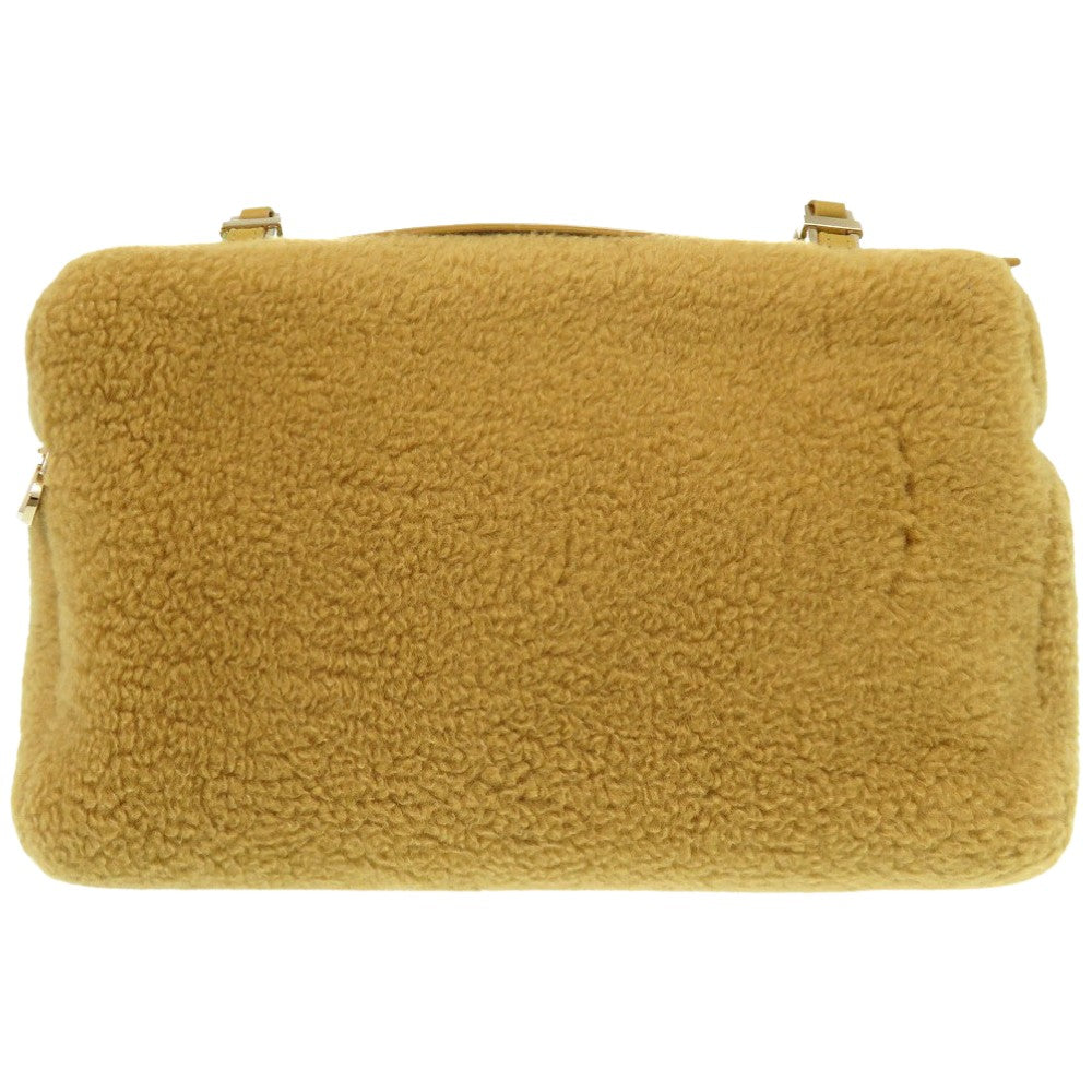 新品同様 ロロピアーナ ボア ショルダーバッグ カシミヤ マスタード 2038【中古】Loro Piana
