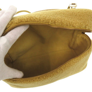 新品同様 ロロピアーナ ボア ショルダーバッグ カシミヤ マスタード 2038【中古】Loro Piana