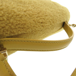 新品同様 ロロピアーナ ボア ショルダーバッグ カシミヤ マスタード 2038【中古】Loro Piana