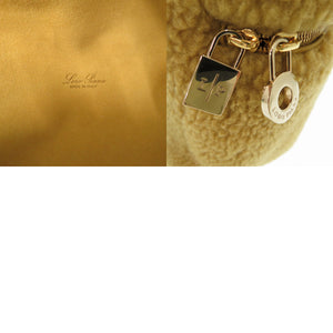 新品同様 ロロピアーナ ボア ショルダーバッグ カシミヤ マスタード 2038【中古】Loro Piana
