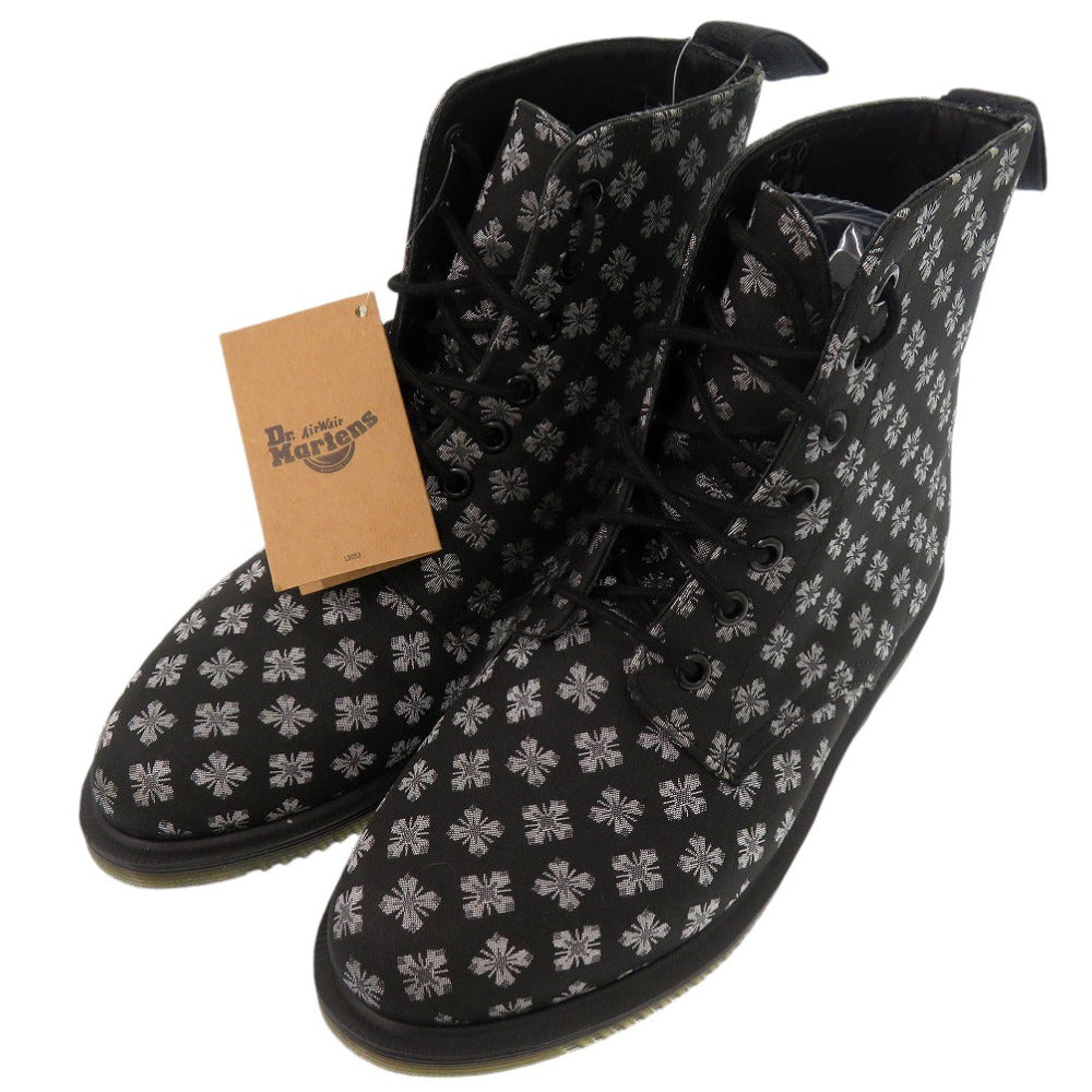 新品同様 ドクターマーチン キャスリーン KATHLEEN 7ホール 総柄 ブーツ 23cm キャンバス ブラック 2050【中古】Dr.Martens