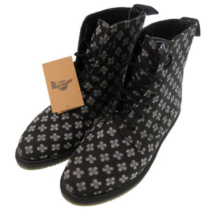 新品同様 ドクターマーチン キャスリーン KATHLEEN 7ホール 総柄 ブーツ 23cm キャンバス ブラック 2050【中古】Dr.Martens