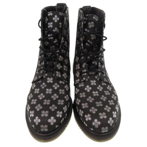 新品同様 ドクターマーチン キャスリーン KATHLEEN 7ホール 総柄 ブーツ 23cm キャンバス ブラック 2050【中古】Dr.Martens