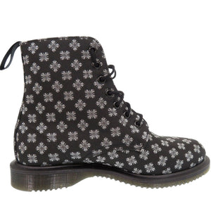 新品同様 ドクターマーチン キャスリーン KATHLEEN 7ホール 総柄 ブーツ 23cm キャンバス ブラック 2050【中古】Dr.Martens