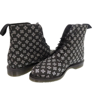 新品同様 ドクターマーチン キャスリーン KATHLEEN 7ホール 総柄 ブーツ 23cm キャンバス ブラック 2050【中古】Dr.Martens