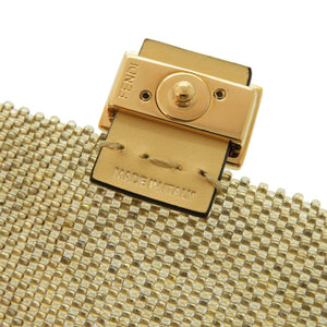 美品 フェンディ ピコ バケット AirPodsケース エアポッズケース イヤホンケース ショルダーバッグ ビーズ ゴールド 2052 【中古】 FENDI