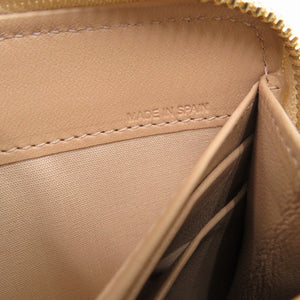 新品同様 クロエ ロゴ レザー ベージュ ラウンドファスナー 長財布 2071 【中古】 Chloe