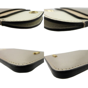 新品同様 クロエ WALDEN カードケース チェーン付き レザー ベージュ 2073【中古】Chloe