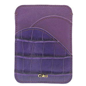 未使用 クロエ CHC19UP300 レザー パープル 紫 カードケース 財布 2074【中古】Chloe