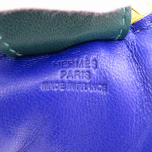 美品 エルメス ロデオMM チャーム アニョーミロ ブルーエレクトリック マラカイト ライム キーホルダー バッグチャーム 青 黄色 緑 2086【中古】HERMES