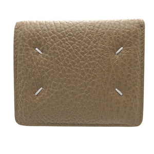 未使用 メゾンマルジェラ S56UI0140 レザー ベージュ 2つ折り財布 財布 2094【中古】Maison Margiela