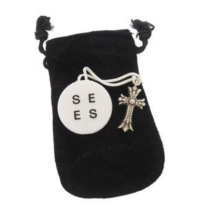 美品 クロムハーツ DBL CH CRSP DMND ダブルCHクロス PAVEダイヤ シルバー925 パヴェダイヤ ネックレストップ 2097【中古】CHROME HEARTS メンズ