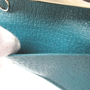 新品同様 グッチ 127048 GGキャンバス レザー ベージュ エメラルドグリーン 6連 キーケース 2106【中古】GUCCI