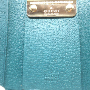 新品同様 グッチ 127048 GGキャンバス レザー ベージュ エメラルドグリーン 6連 キーケース 2106【中古】GUCCI
