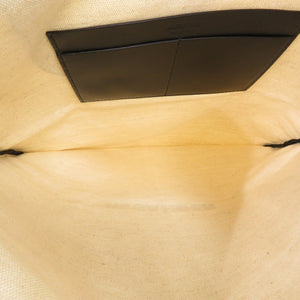 新品同様 ジルサンダー フラットショッパー ロゴ レザー キャンバス ベージュ ブラック トートバッグ 2116 【中古】 JIL SANDER