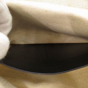 新品同様 ジルサンダー フラットショッパー ロゴ レザー キャンバス ベージュ ブラック トートバッグ 2116 【中古】 JIL SANDER