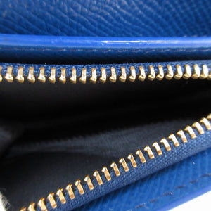 新品同様 サルヴァトーレ フェラガモ ヴァラリボン レザー ブルー 青 2つ折り財布 財布 2123【中古】Salvatore Ferragamo