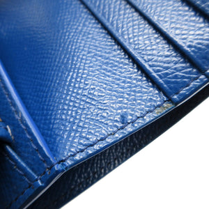 新品同様 サルヴァトーレ フェラガモ ヴァラリボン レザー ブルー 青 2つ折り財布 財布 2123【中古】Salvatore Ferragamo