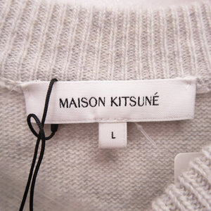 新品同様 メゾンキツネ フォックスヘッド セーター FOX HEAD INTARSIA COMFORT SWEATER ニット Lサイズ LW00815KT1063 ニット ウールグレー 2137【中古】MAISON KITSUNE