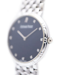 美品 オーデマピゲ 手巻き 11Pダイヤ K18WG 金無垢 腕時計 750 ホワイトゴールド ブラック 黒文字盤 0051【中古】AUDEMARS PIGUET メンズ