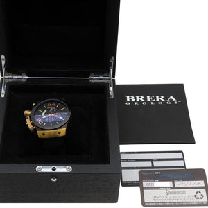 ブレラオロロジ レフティ 左用 BRESC4805 クオーツ 腕時計 ステンレススチール/ラバー ブラック 黒文字盤 0054【中古】BRERA OROLOGI メンズ