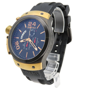 ブレラオロロジ レフティ 左用 BRESC4805 クオーツ 腕時計 ステンレススチール/ラバー ブラック 黒文字盤 0054【中古】BRERA OROLOGI メンズ