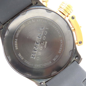 ブレラオロロジ レフティ 左用 BRESC4805 クオーツ 腕時計 ステンレススチール/ラバー ブラック 黒文字盤 0054【中古】BRERA OROLOGI メンズ