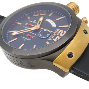 ブレラオロロジ レフティ 左用 BRESC4805 クオーツ 腕時計 ステンレススチール/ラバー ブラック 黒文字盤 0054【中古】BRERA OROLOGI メンズ