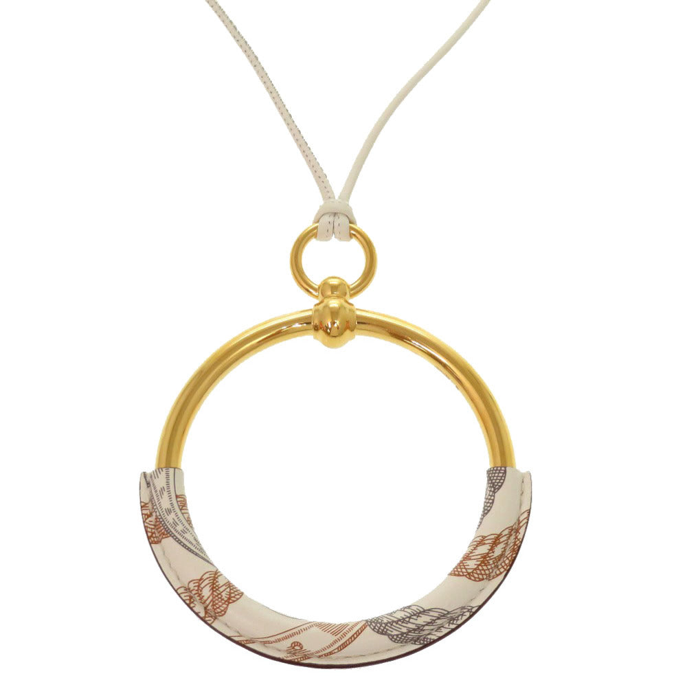 新品同様 エルメス ループグラン ペンダント デッラ カバッレリア ヴォースイフト ホワイト ゴールド金具 ネックレス 0077 【中古】 HERMES