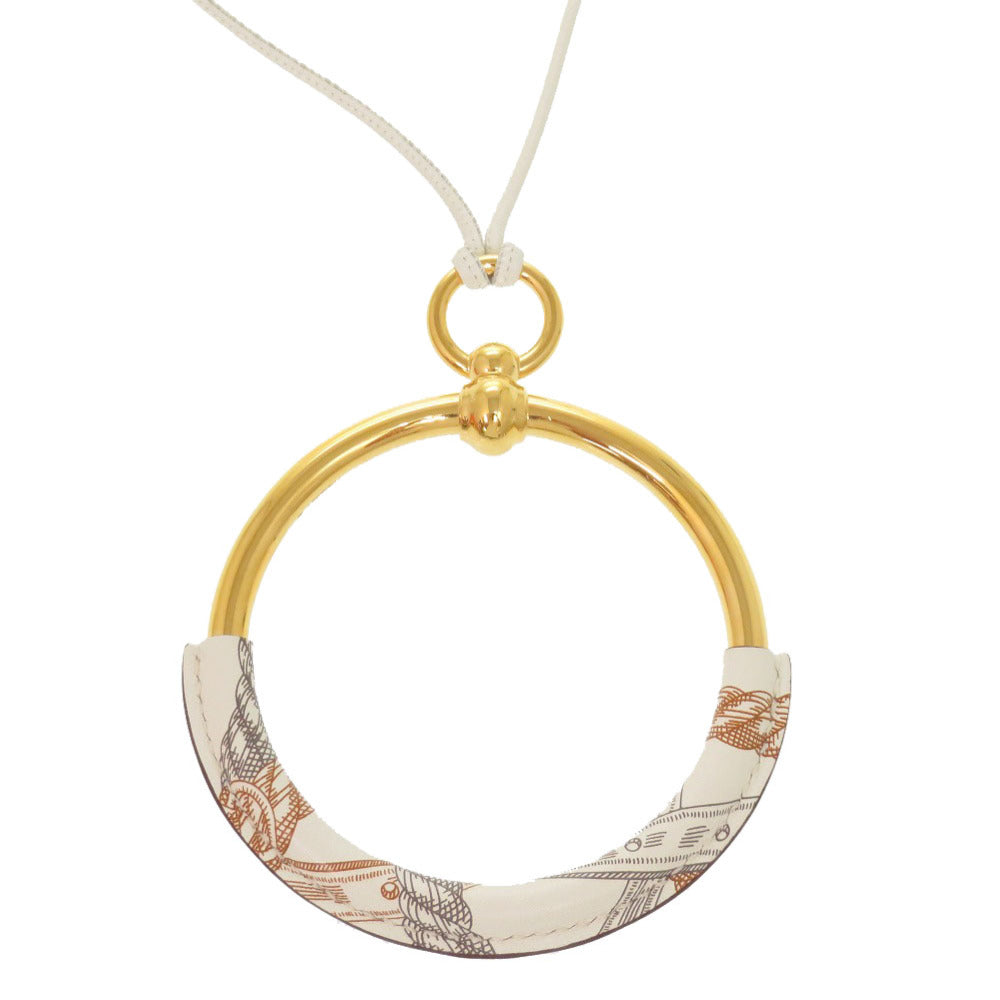 新品同様 エルメス ループグラン ペンダント デッラ カバッレリア ヴォースイフト ホワイト ゴールド金具 ネックレス 0077 【中古】 HERMES