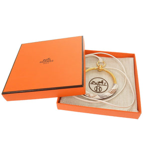 新品同様 エルメス ループグラン ペンダント デッラ カバッレリア ヴォースイフト ホワイト ゴールド金具 ネックレス 0077 【中古】 HERMES