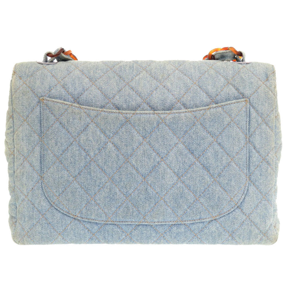 シャネル プラチェーン デニム ブルー 4番台 ショルダーバッグ ヴィンテージ ココマーク 青 0386 【中古】 CHANEL