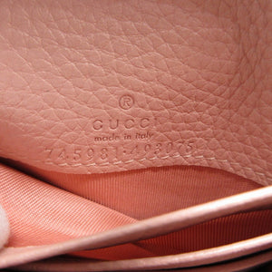 未使用 グッチ ホースビット 745981 コンパクトウォレット レザー ピンク 2つ折り財布 財布 0430【中古】GUCCI