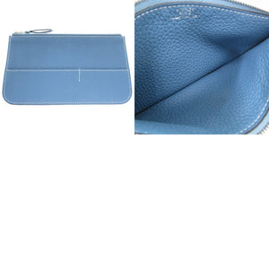 美品 エルメス ドゴンGM トゴ ブルージーン シルバー金具 □Q刻印 長財布 青 0472 【中古】 HERMES