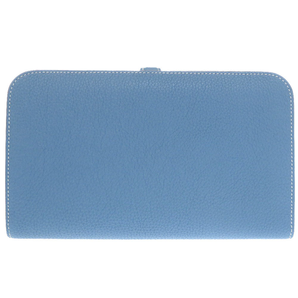 美品 エルメス ドゴンGM トゴ ブルージーン シルバー金具 □Q刻印 長財布 青 0472 【中古】 HERMES