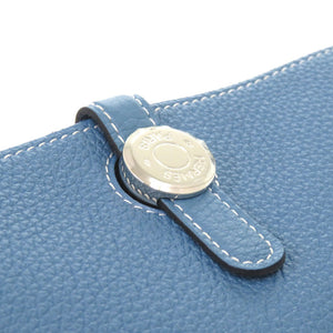 美品 エルメス ドゴンGM トゴ ブルージーン シルバー金具 □Q刻印 長財布 青 0472 【中古】 HERMES