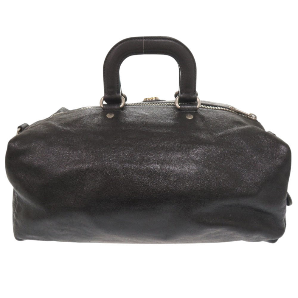 美品 グッチ インターロッキングG 587866 レザー ブラック ボストンバッグ ショルダー リュック 黒 0499【中古】GUCCI