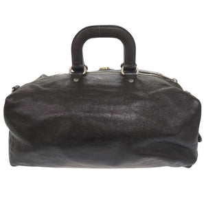 美品 グッチ インターロッキングG 587866 レザー ブラック ボストンバッグ ショルダー リュック 黒 0499【中古】GUCCI