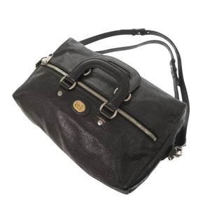美品 グッチ インターロッキングG 587866 レザー ブラック ボストンバッグ ショルダー リュック 黒 0499【中古】GUCCI