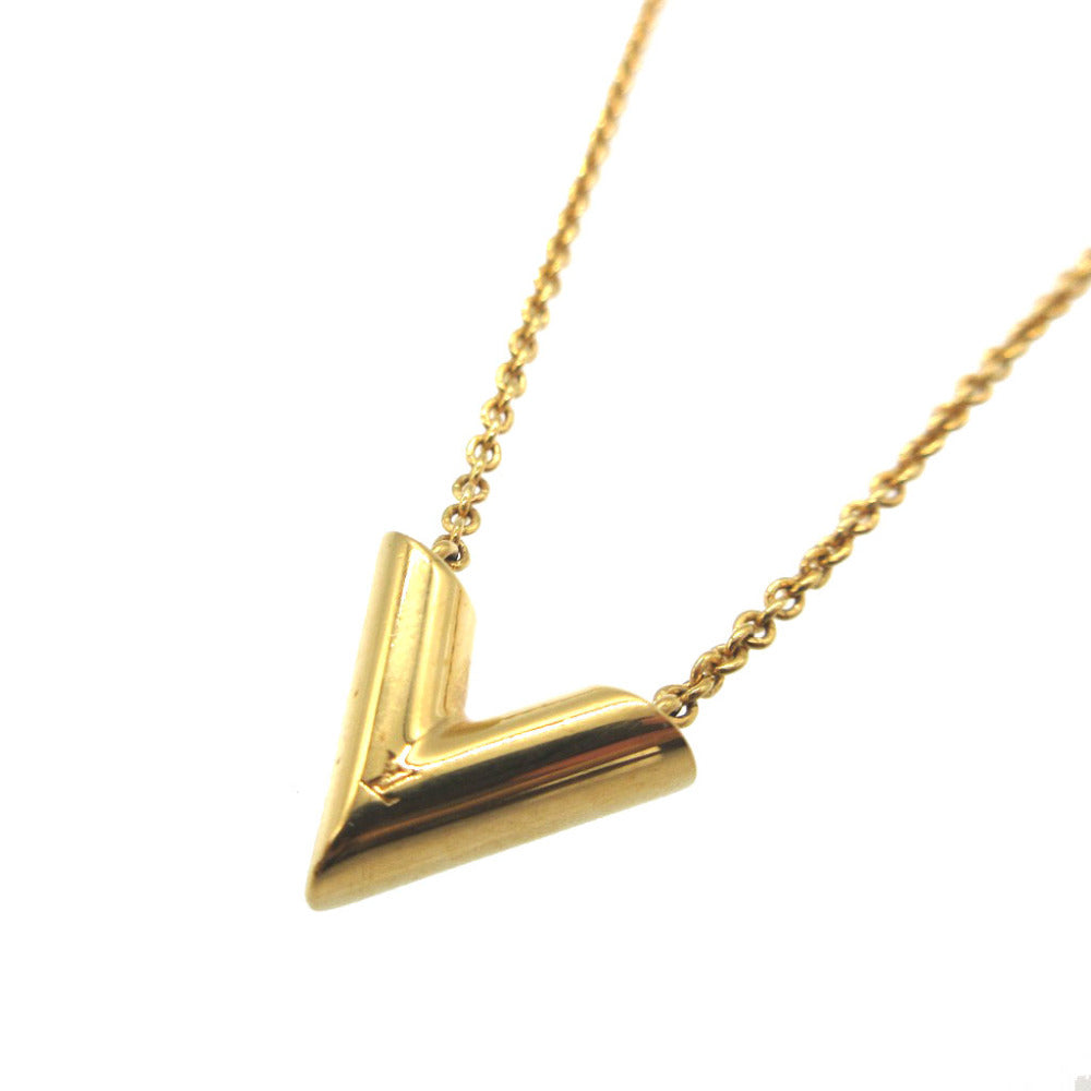 美品 ルイヴィトン エッセンシャルV M61083 LV メタル ゴールド ネックレス 0585【中古】LOUIS VUITTON