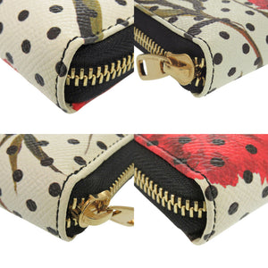 新品同様 ドルチェアンドガッバーナ BI0473 AP352 8R869 花柄 ドット レザー アイボリー レッド 長財布 赤 0701【中古】DOLCE&GABBANA