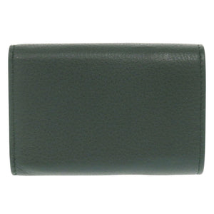 新品同様 バレンシアガ ペーパーミニウォレット 391446 レザー グリーン 三つ折り財布 緑 0707【中古】BALENCIAGA