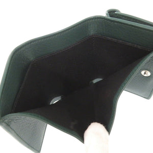 新品同様 バレンシアガ ペーパーミニウォレット 391446 レザー グリーン 三つ折り財布 緑 0707【中古】BALENCIAGA